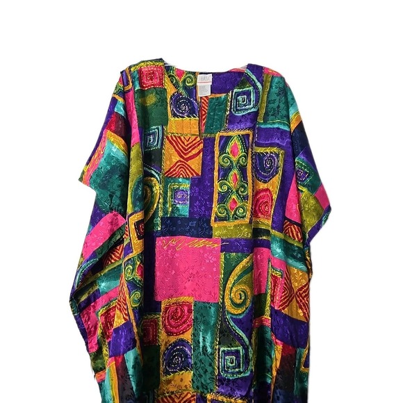 Simply Basic Womans Kimona One Size Maxi Multicolor Side Pockets - Picture 2 of 6